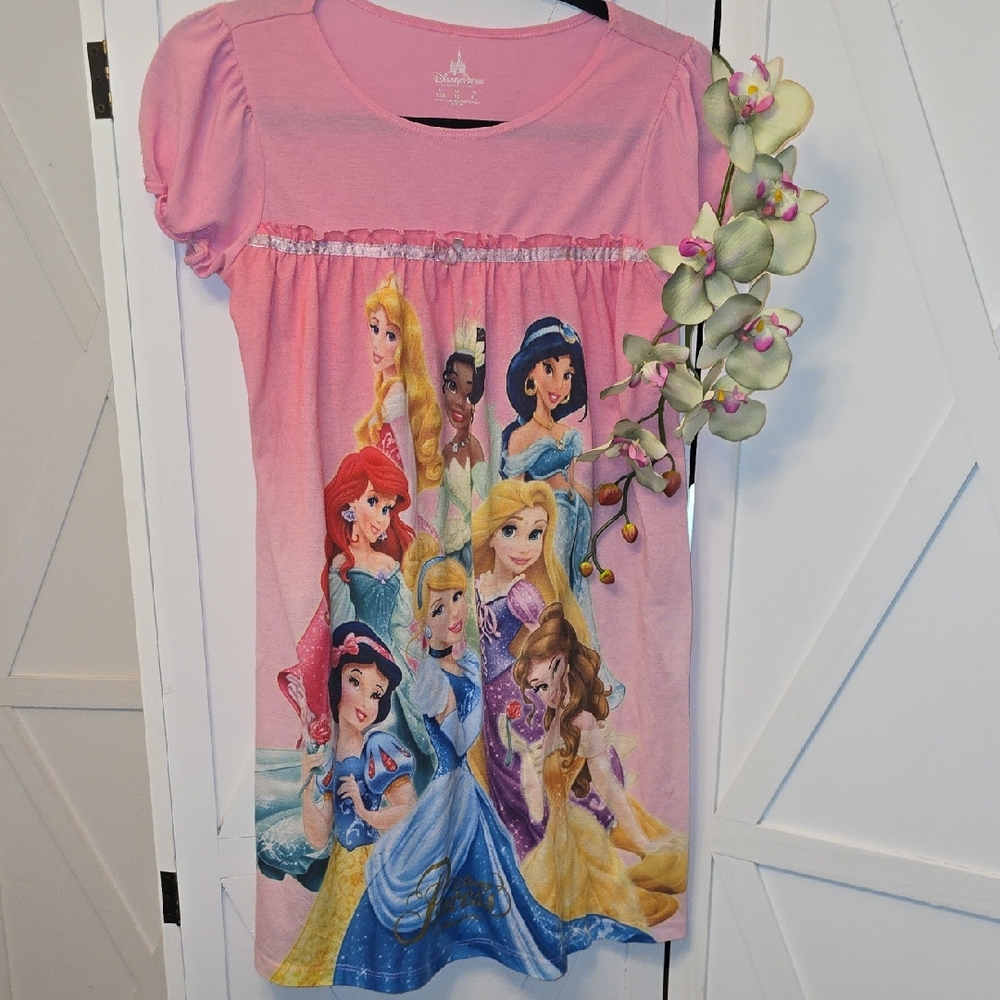 Disney Pink Princess Dress with Colorful Characters
